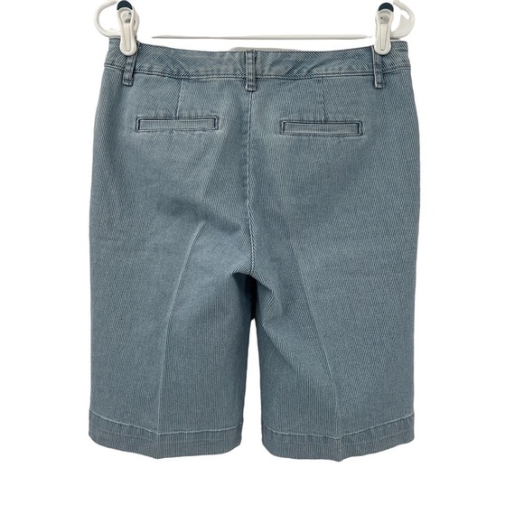 Jones New York Blue Striped Denim Trouser Shorts Size 6 Women’s - Picture 3 of 6